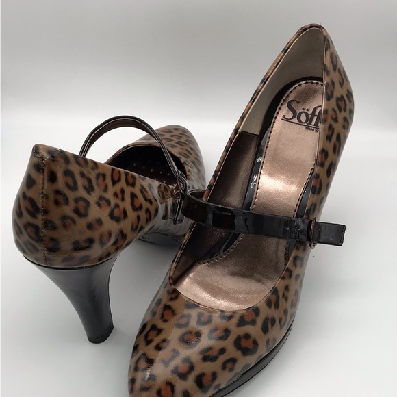 SOFFT RIETA LEOPARDINO PATENT LEATHER SIZE 9 M - Picture 1 of 12